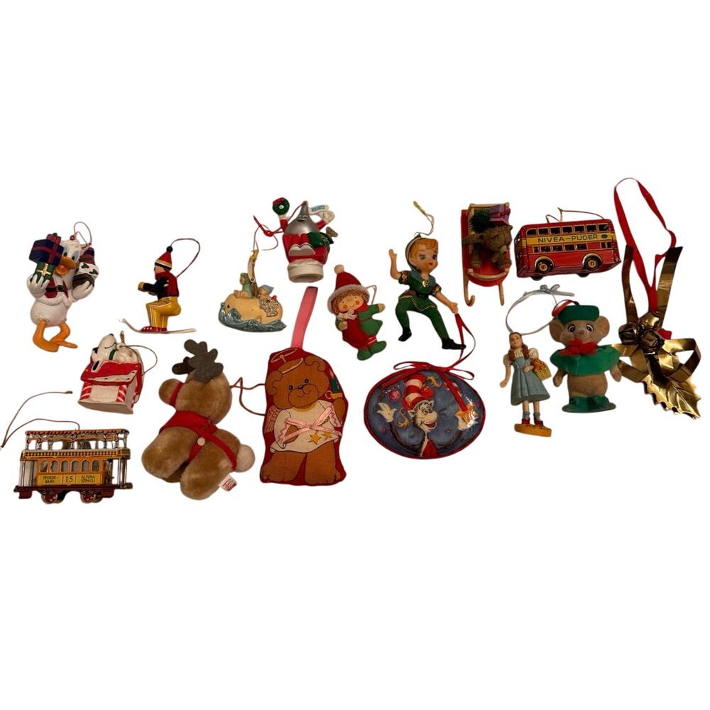 Lot of 16 Vintage Holiday Christmas Ornaments